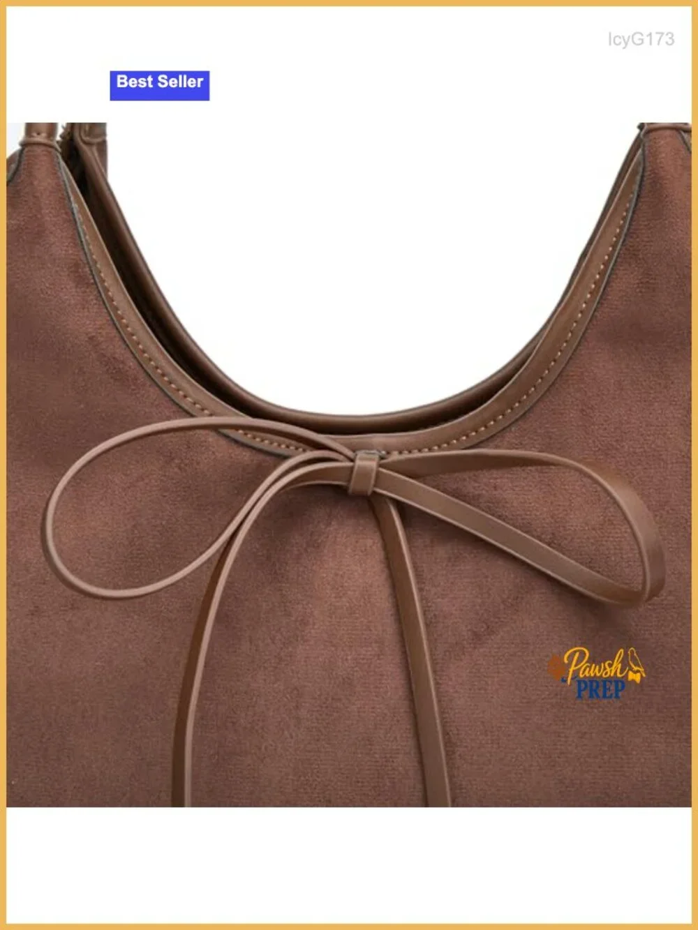 Suede & PU Bow Tote Bag Large Hobo Shoulder Satchel Purse with Magnetic Closure
